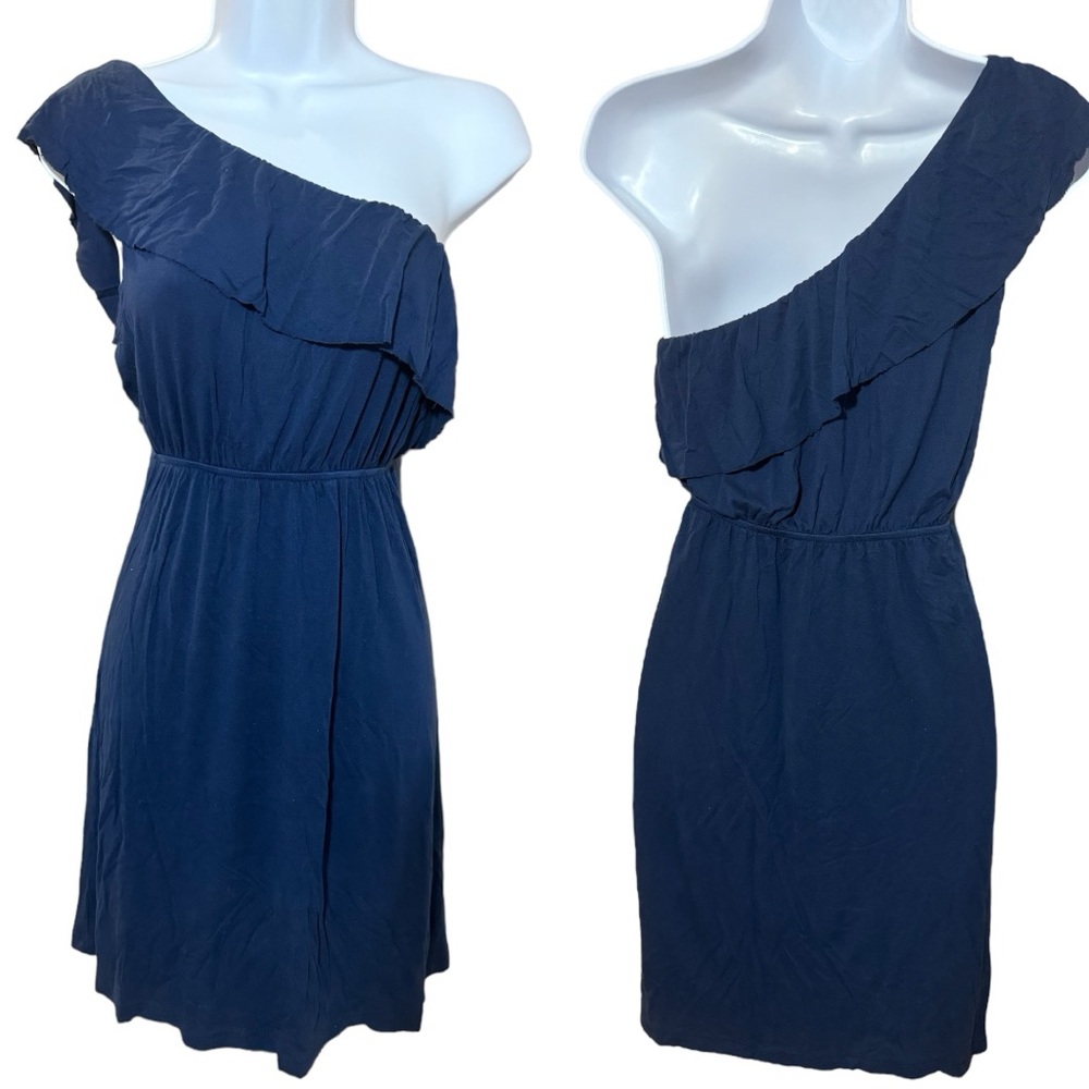 Forever 21 | Womens Navy One Shoulder Ruffle Dress